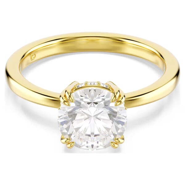Swarovski Stilla Attract cocktail ring Round cut, White, Gold-tone plated - 5723334